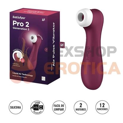 Satisfyer Pro 2 Generation 3 color vino Succionador de clitoris